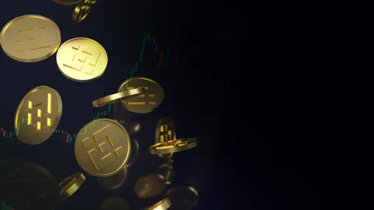 An animated image of Binance (BNB) coins