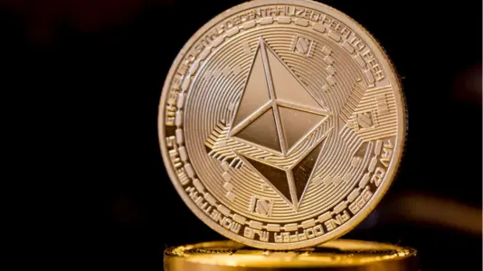 An image of Ethereum coin