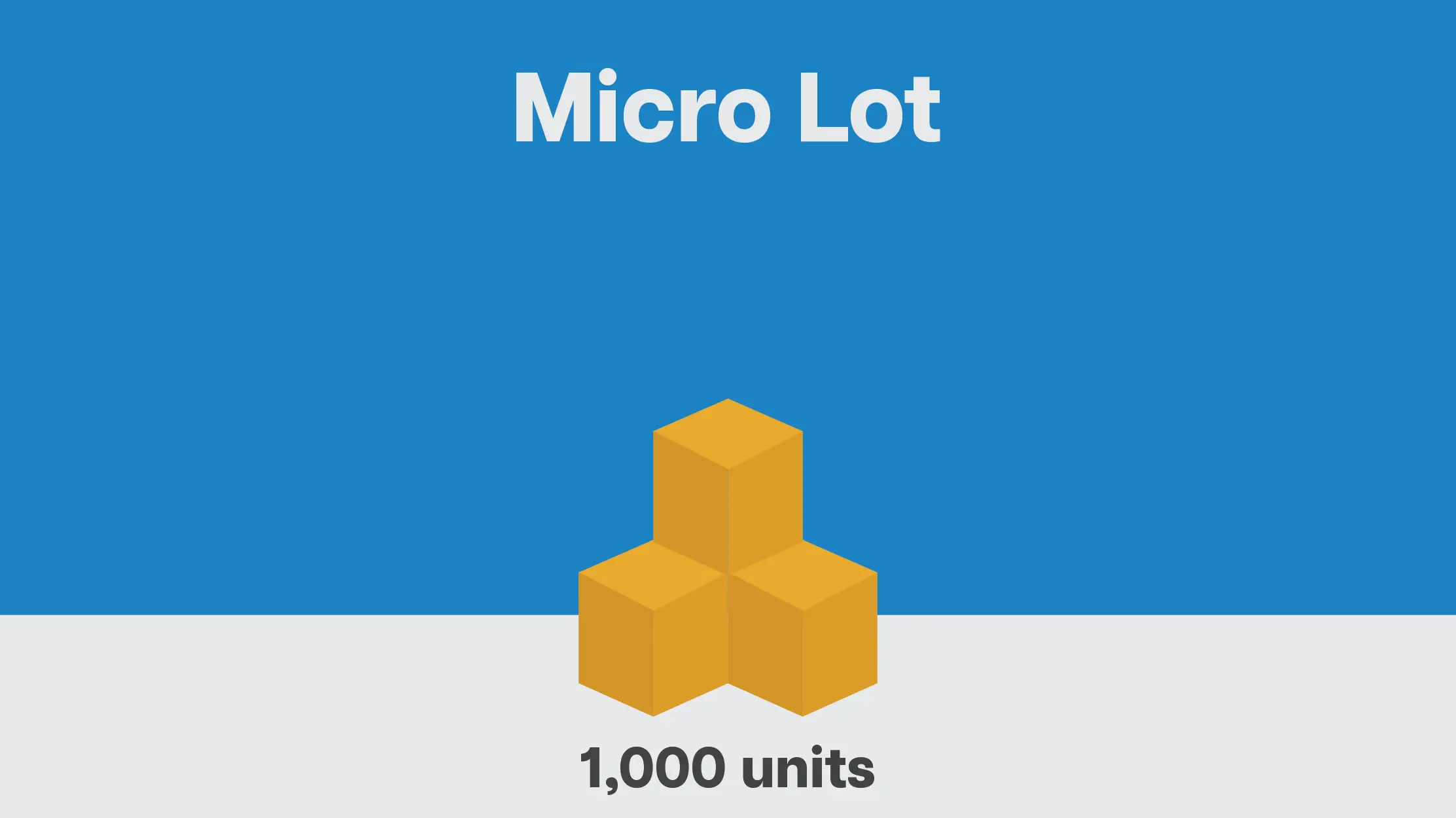 A visual representation of micro lot size using blocks