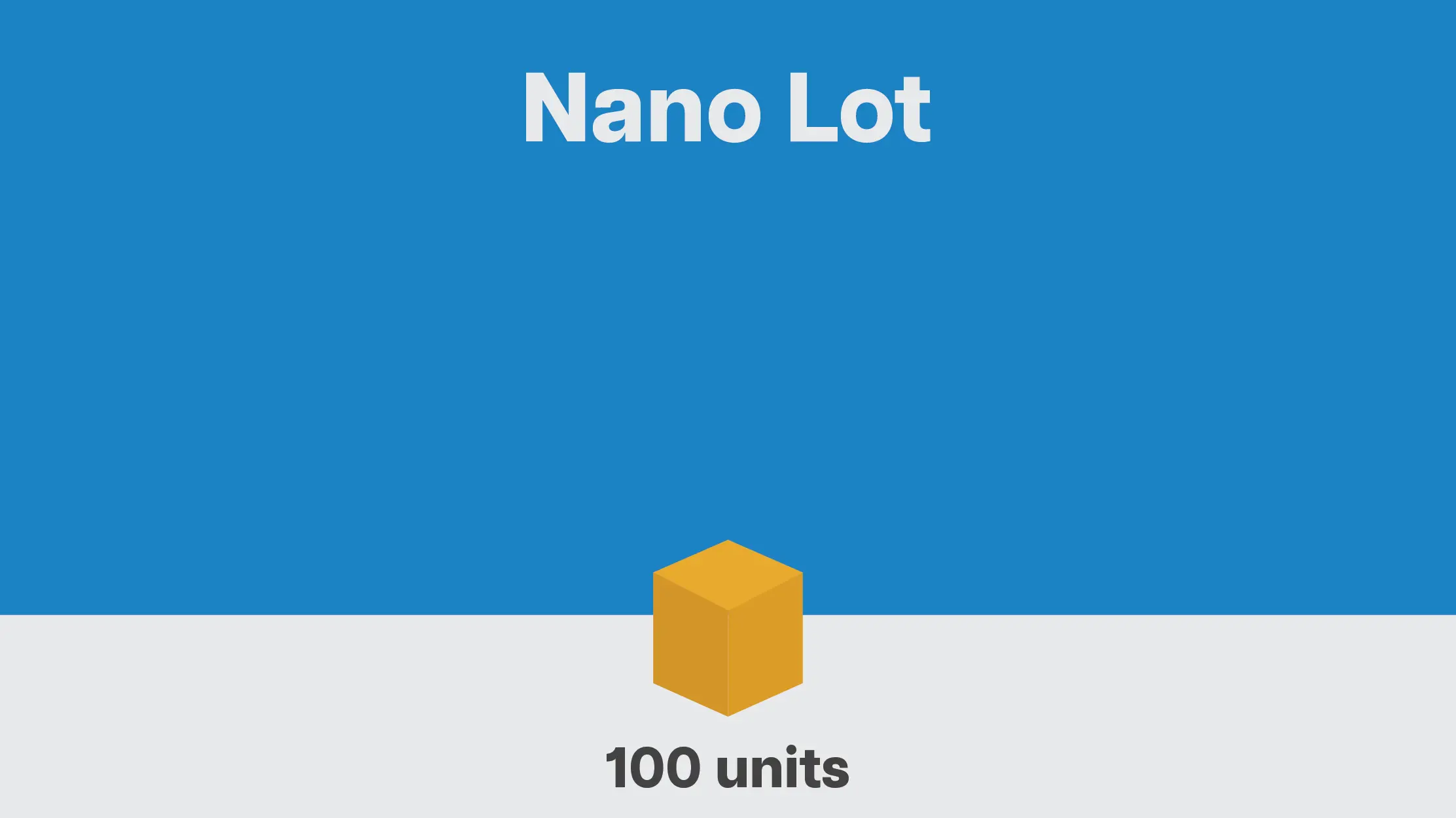 A visual representation of nano lot size using blocks of box