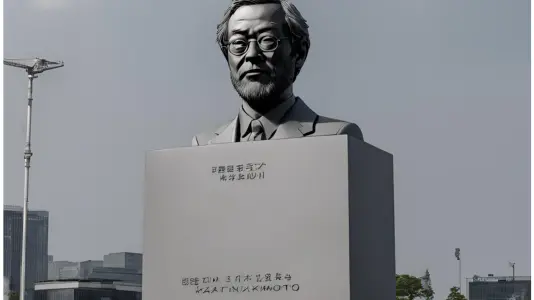 An animated image of Satoshi Nakamoto's statue