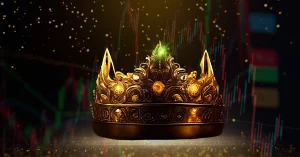 An image of a crown overlayed on forex trading chart to represent the successful forex traders in the world