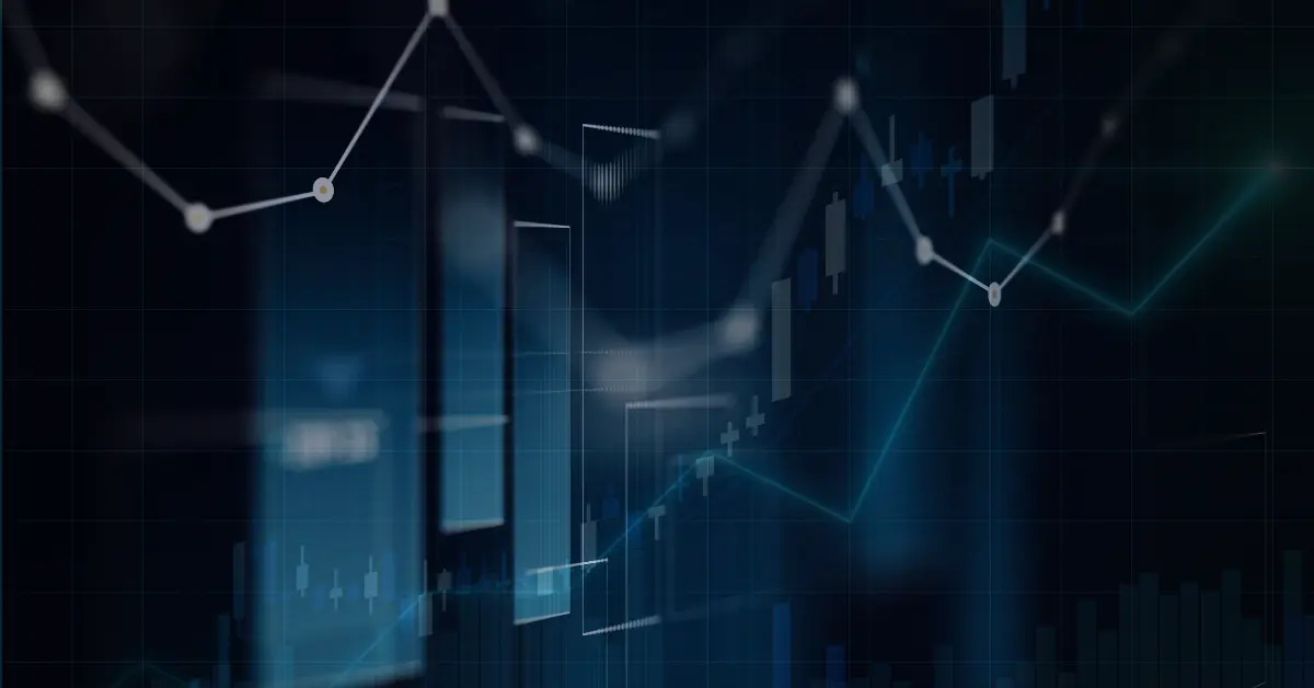 An image of different trading charts to represent technical, fundamental, and sentiment analysis in online trading