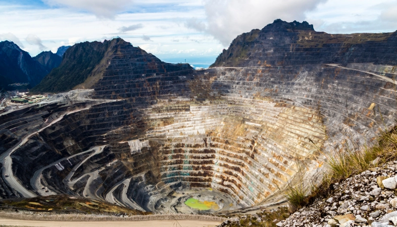 An image of a gold mining tails or waste that is used by tail miners