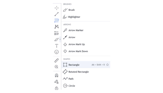 Screenshot showing the drawing tool on a charting platform