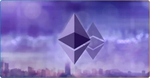 A logo of Ethereum cryptocurrency