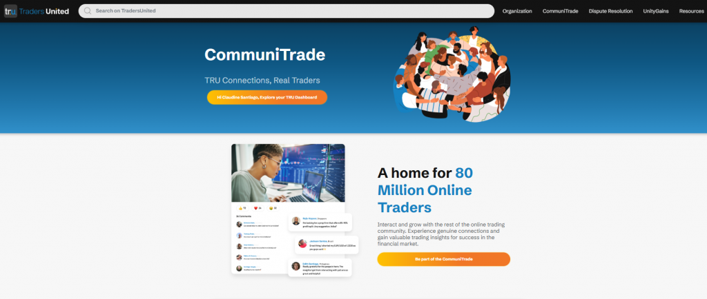 an image showing the TRU CommuniTrade page 